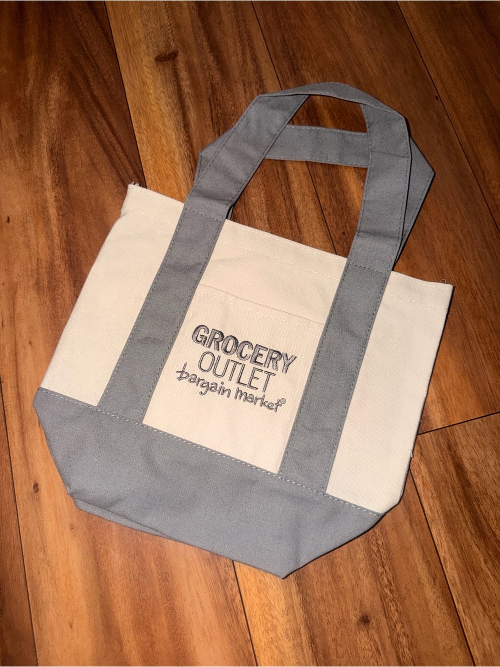 Grocery Outlet Canvas Tote - Cream with Gray Accents